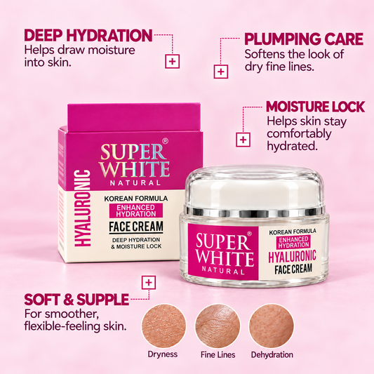 Super White Natural Hyaluronic Acid Face Cream – Hydration Care
